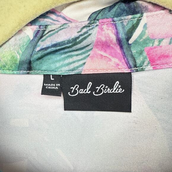 Bad Birdie Men's Size Large Feather Performance‎ Golf Shirt EUC Bright Abstract - Picture 5 of 10